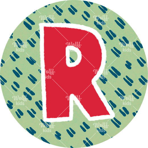 Einzelner Magnet: R grün, 4cm